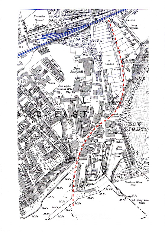 OS 25" 2nd Ed - Low Lights with approx route Whitley waggonway in red - reduced size for forum.jpeg